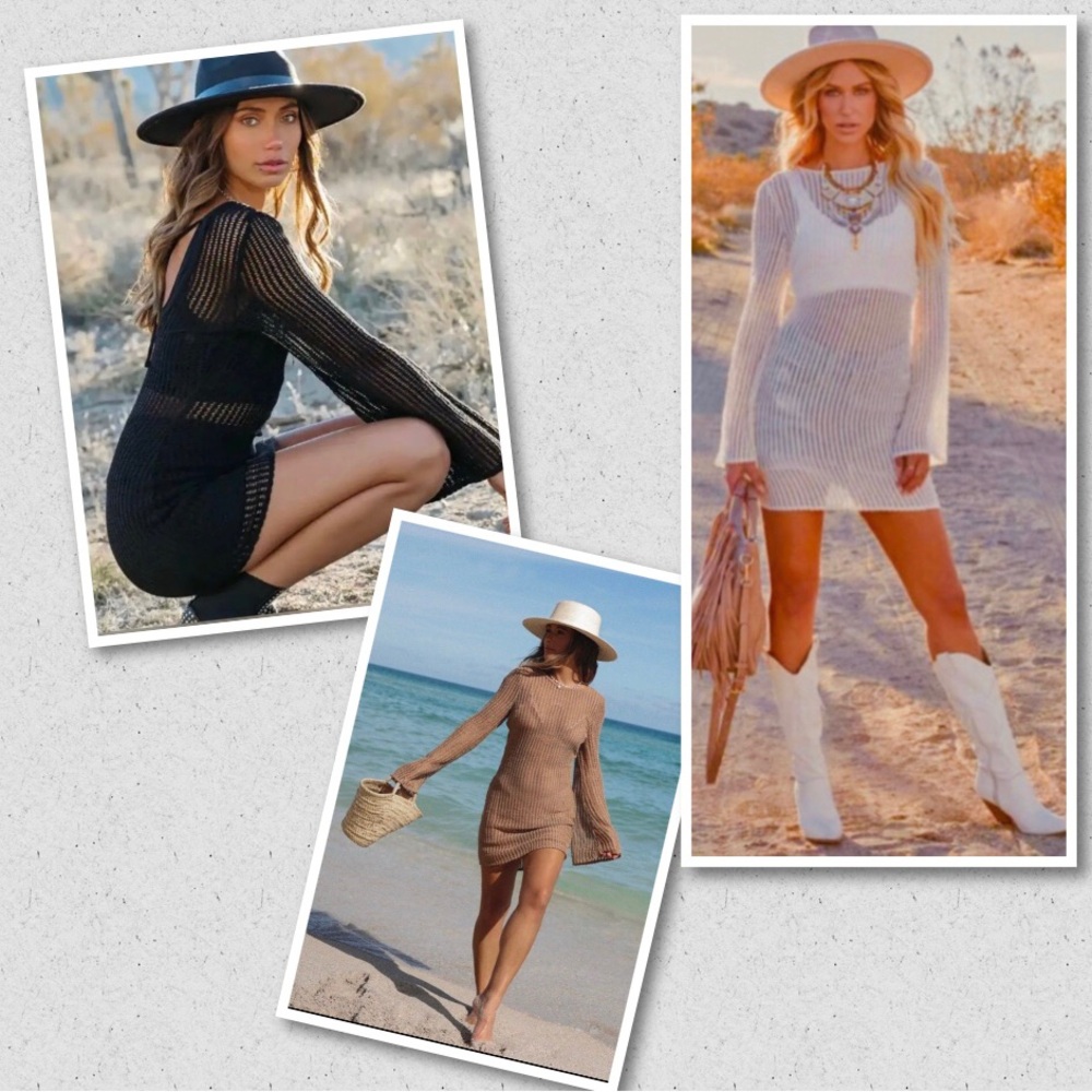VICI Temecula crochet dress or swimsuit cover up in ivory NEW RETAIL $54+ Small